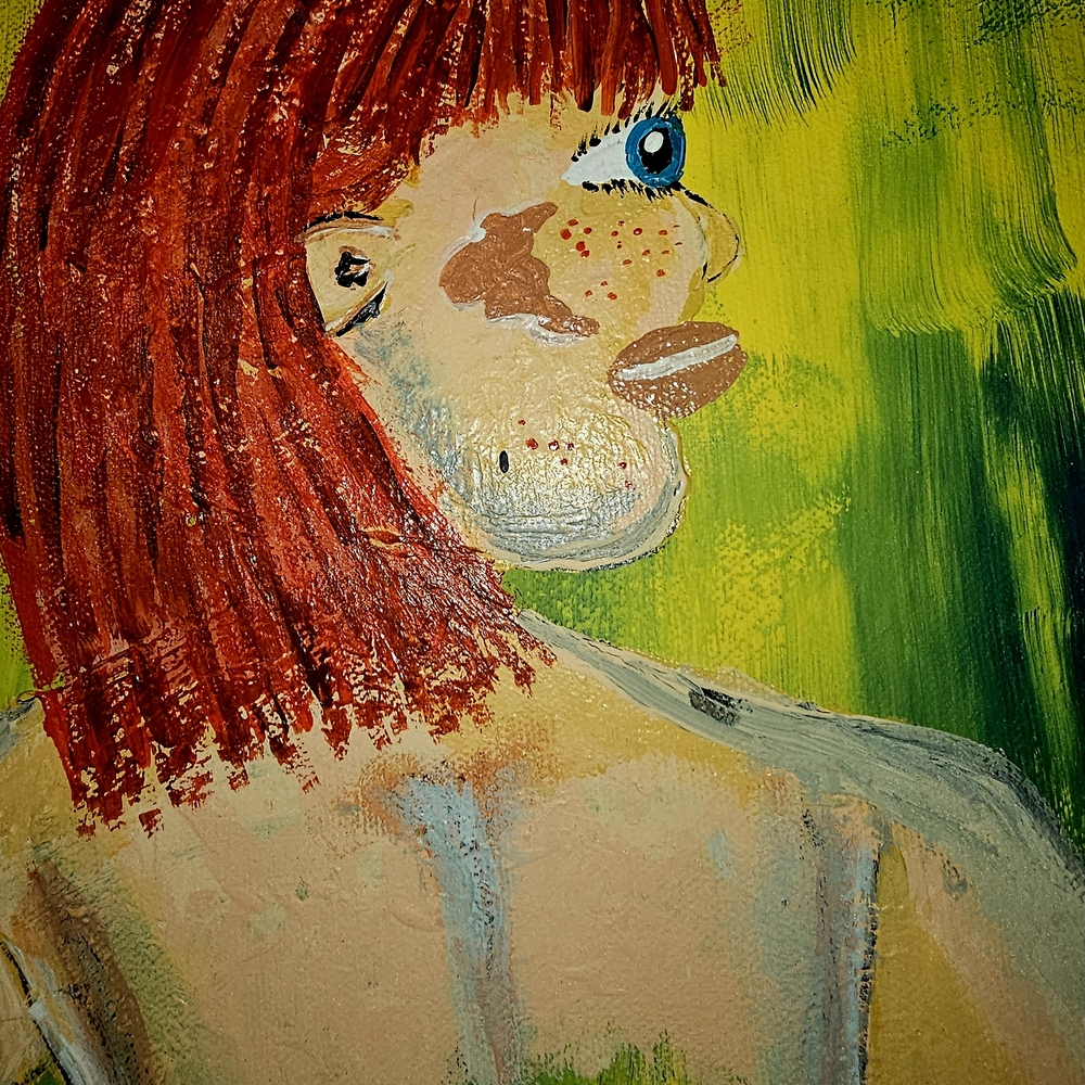 Vibrant Abstract Portrait Art Painting